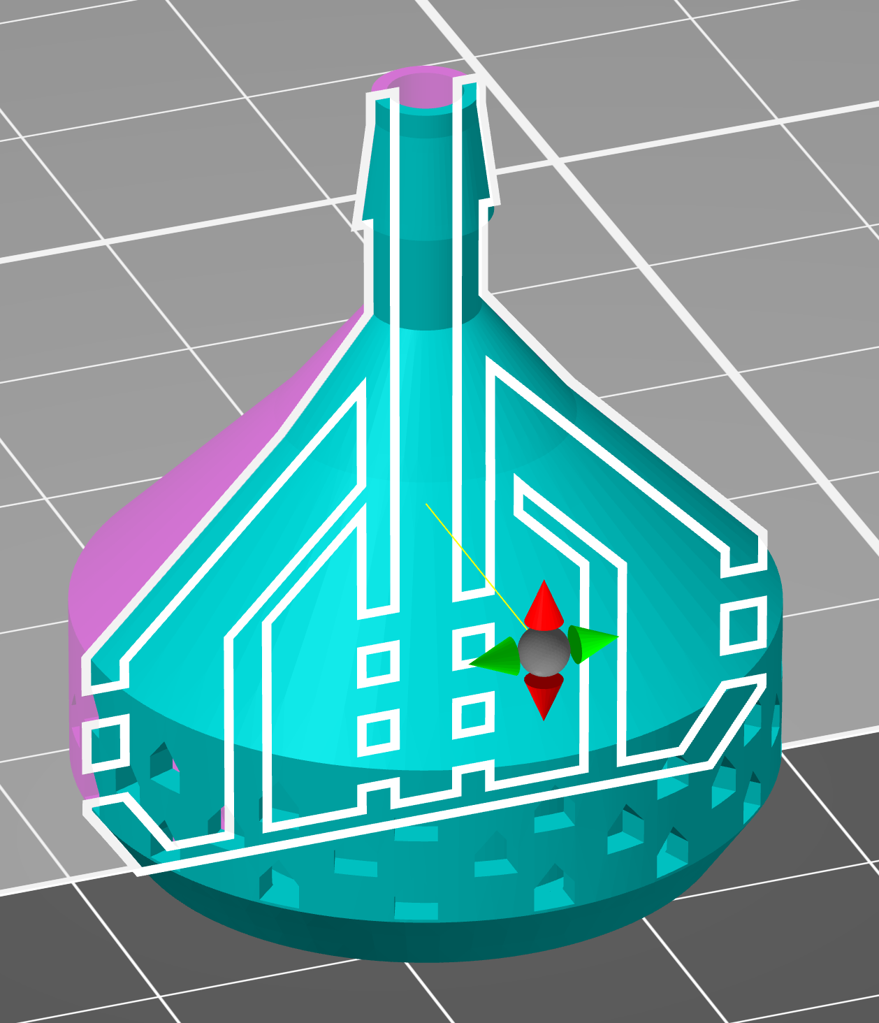 Flow diffuser with cross-section.